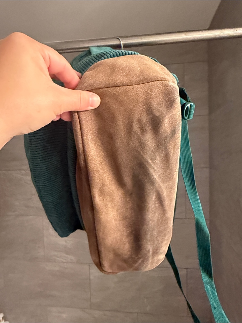 JANSPORT Teal Corduroy Heart-Embossed Backpack - Picture 7 of 13